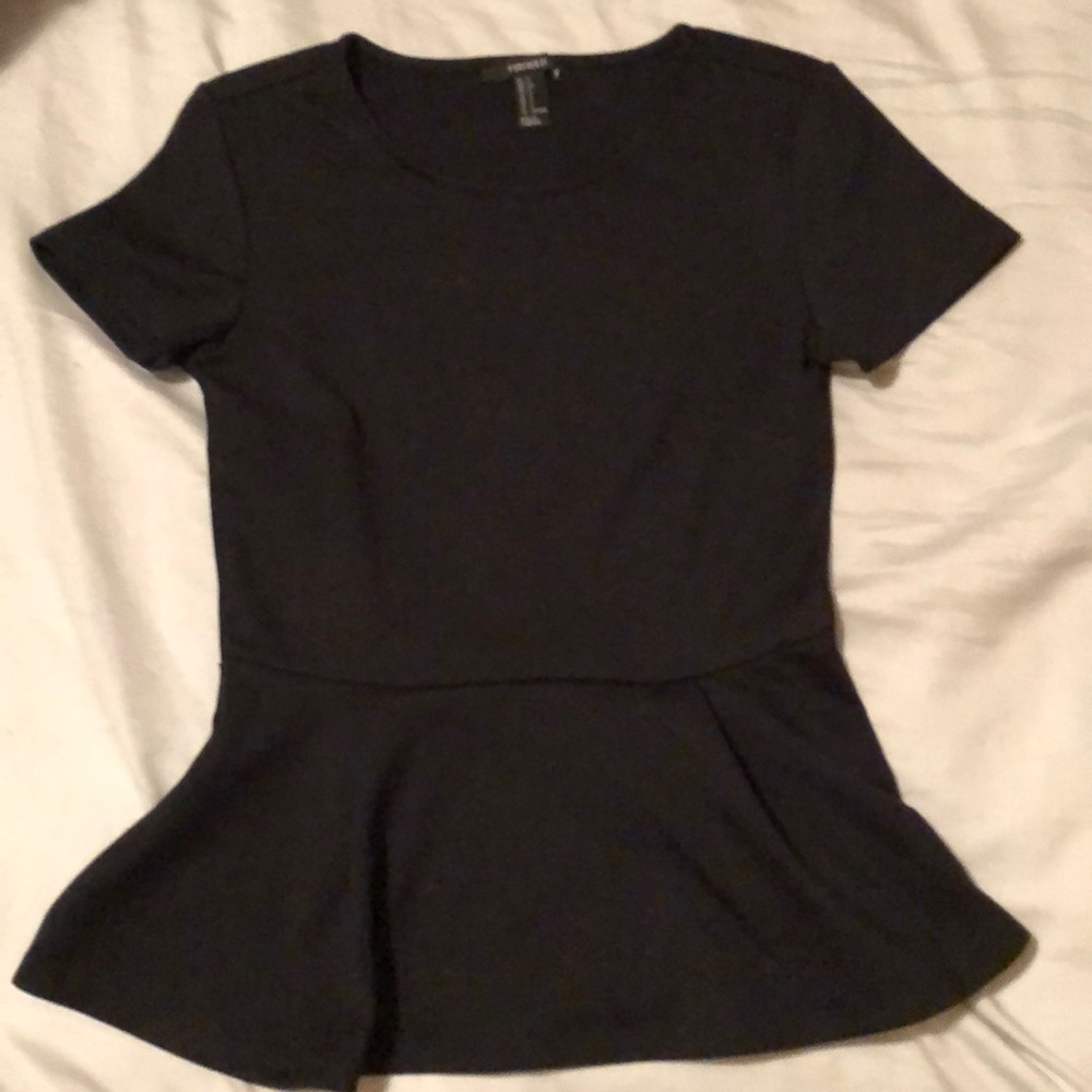 Black peplum shirt